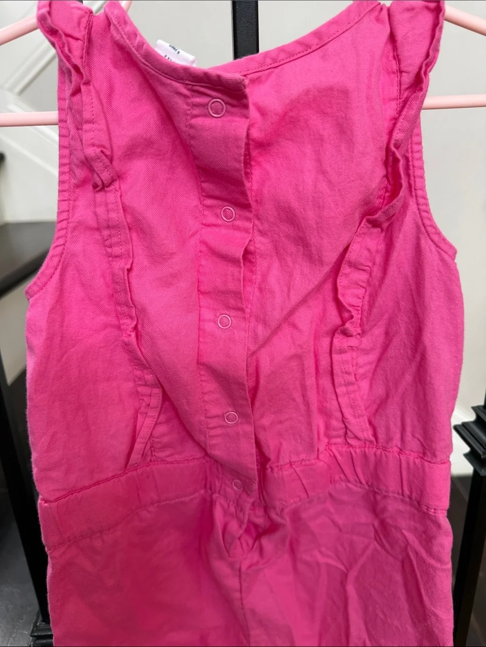 GAP Bright Pink Embroidered Cotton Romper never worn